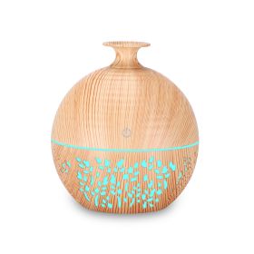 Home Portable Mini Hollow Aroma Diffuser Humidifier (Option: Light wood grain-USB)